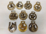 Collection Of (10) Brass/Brass Plated Horse Brasses