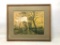 Framed & Matted Print W/Trees Along Road (Unsigned)
