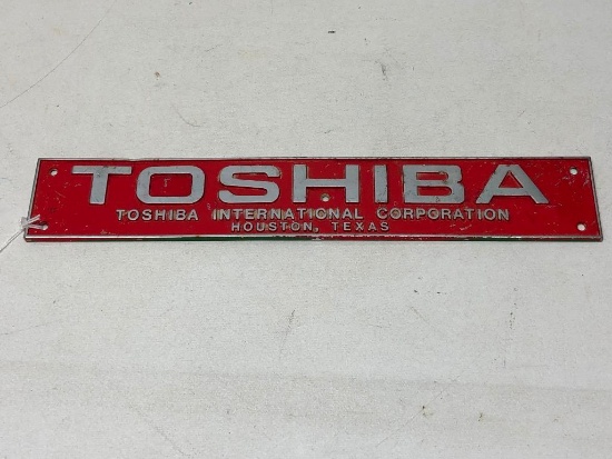 "Toshiba" Aluminum Plaque