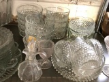 Shelf Of Clear Glassware & More!