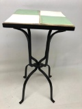 Iron Stand W/Tile Inlaid Top