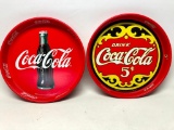 (2) Contemporary Coca Cola Round Trays