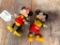 Vintage Mickey & Minnie Mouse Jointed Figurines
