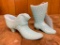 (2) Fenton Blue Hobnail Boot & Cat-In-Shoe