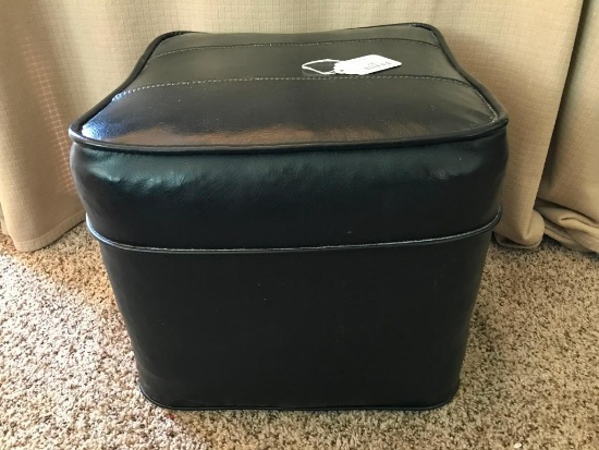 Ottoman In Black Material