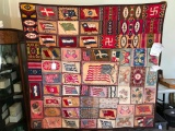 Very Unusual Antique Quilt Made From Cigar Silks
