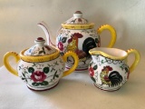 1960's Japan Ceramic Teapot W/Matching Cream & Sugar