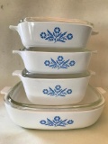 Corning Ware 1 Quart Bowl with Glass Lid and Three Small Pieces