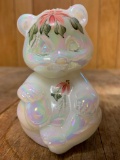 Fenton Hand Painted Bear Paperweight