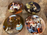 (4) Norman Rockwell Collectors Plates
