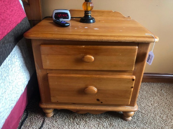 (2) 2-Drawer Pine Nightstands