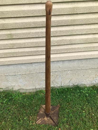 Vintage Cast Iron Tamper W/Wood Handle