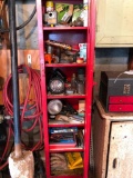 Painted, Red, Metal Cabinet and Contents!!