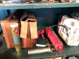 Contents of the Right Side of Second Shelf of Green Shelving Unit in Garage