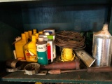 Contents of Top Left Shelf of Green Shelving Unit in Garage