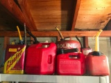 Shelf Of Gasoline Cans