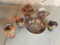 3 Satsuma Imomortials Mini Vases, A Cracked Cup with Saucer and a Satsuma Incense Burner