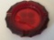 Fostoria Red Glass Frosted 4-Coin Ashtray