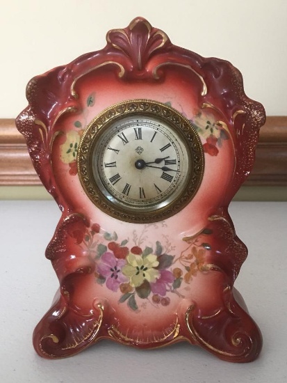 Antique Bonn, Germany China Clock W/Ansonia Works