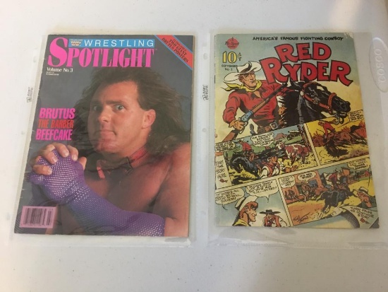 Red Ryder #1 10 Cent Comic Book (Reprint) + Wrestling Spotlight Magazine