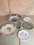 Group of Porcelain Plates and a Chinese Soup Spoon