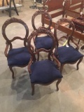 Four Rosewood, Victorian Chairs