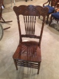 Pressed Back, Ford and Johnson Chair with Leather Seat