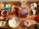 Group Of Mini Glass & China + Thomas Kinkade Box