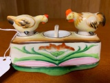 1960's Mechanical Japan Salt & Pepper W/Chickens