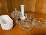 Group Of Glassware Including Milk Glass