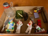 Japan Figurines, Nut Grinder, Fostoria Ashtray, + More!