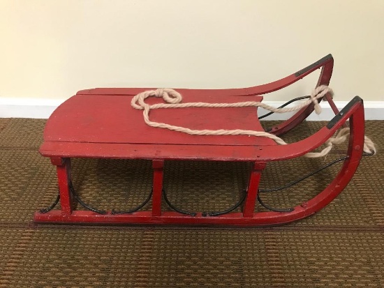 Antique Sled W/Metal Runners