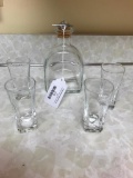 Liquor Decanter with 4 Shot Glasses