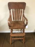 Antique Youth Chair W/Curved Arms