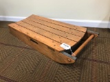 Primitive Wooden Sled W/Metal Runners