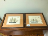 (2) Ship's Prints Are Framed & Matted 
