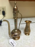 India Brass Ewer & Vase