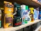 Shelf Of Cleaning Supplies & Household Liquids