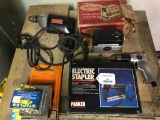 Work Stand W/Elec. Stapler, Sander, Air Drill, & More!