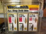 Unused Worksmith 3 Pc. Step Drill Bits In Package