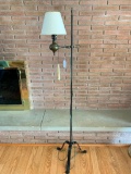 Vintage Adjustable Iron Floor Lamp W/Shade