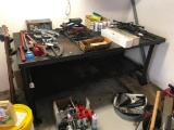 Vintage Metal and Wood Garage Work Table
