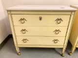 American Martinsville French Provincial 3-Drawer Chest On Wheels