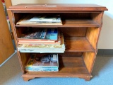 Small Walnut Bookcase W/Magazines
