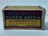 (50) Winchester Super Speed .22 Ammo In Vintage Box