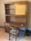 Oak Student Desk W/Chair & Bookcase Top