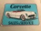 Contemporary Corvette Embossed Metal Sign