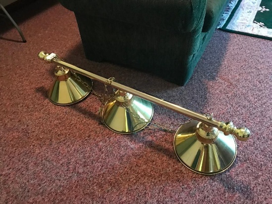 Brass 3-Arm Pool Table Light