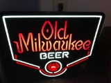 Old Milwaukee Beer Light up Sign-Works!