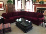 3-Pc. Upholstered Sectional Couch W/Pillows